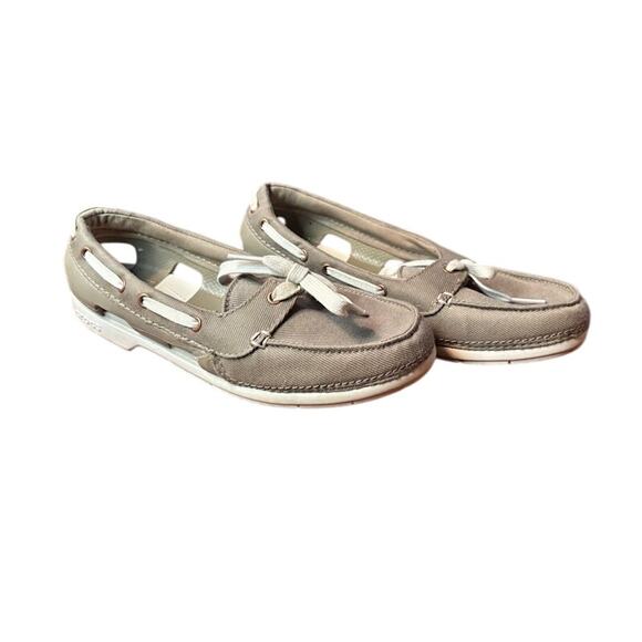 Crocs Beach Line Boat Shoes Tan / Beige Women's Size 8 200109 - Picture 2 of 7